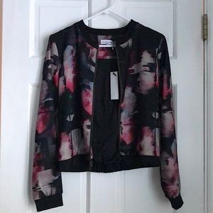 NWT - Waverly Grey Bomber Jacket. Size 2. Zipper front, lined in black.